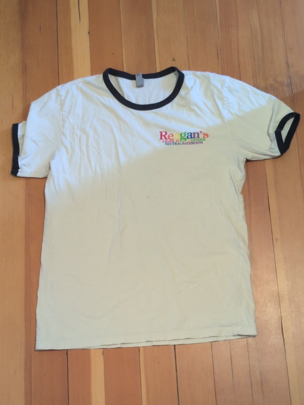 Next Level Apparel White Ringer Tee with Black Trim